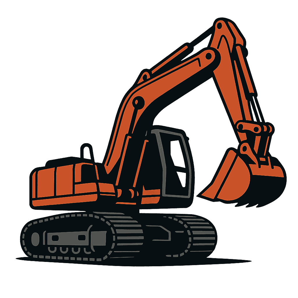 Ilustración de excavadora industrial — Angelopolitanos